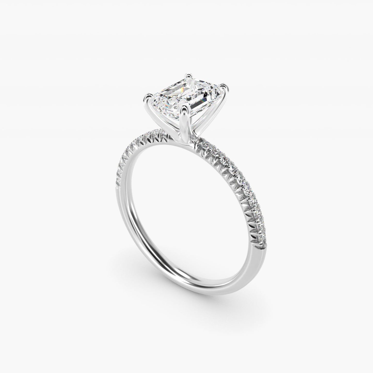 Petite Pav? Diamond Engagement Ring In 18k White Gold By James Allen - Emerald Center