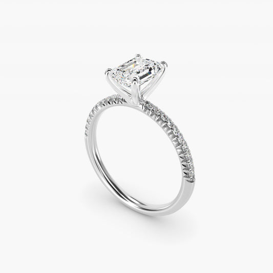 Petite Pav? Diamond Engagement Ring In 18k White Gold By James Allen - Emerald Center