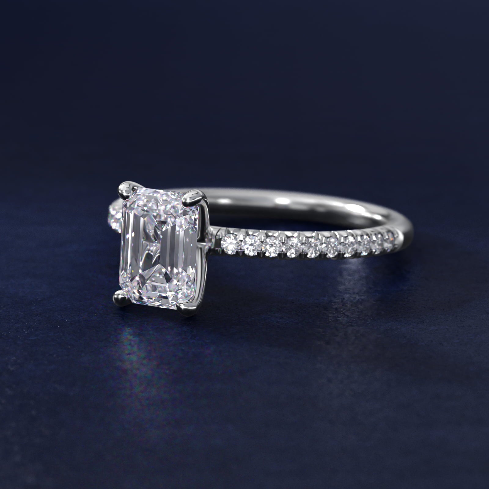 Petite PavŽ Diamond Engagement Ring In 14K White Gold By James Allen - Emerald Center