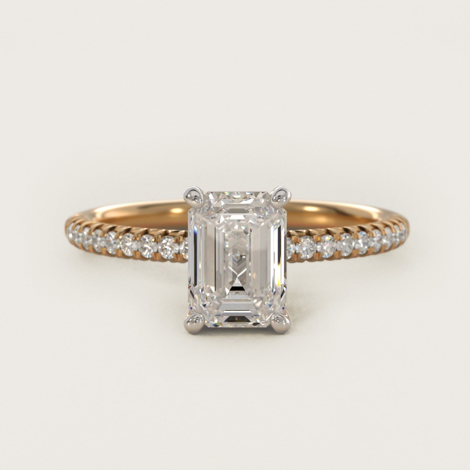 Petite PavŽ Diamond Engagement Ring In 14K Yellow Gold By James Allen - Emerald Center