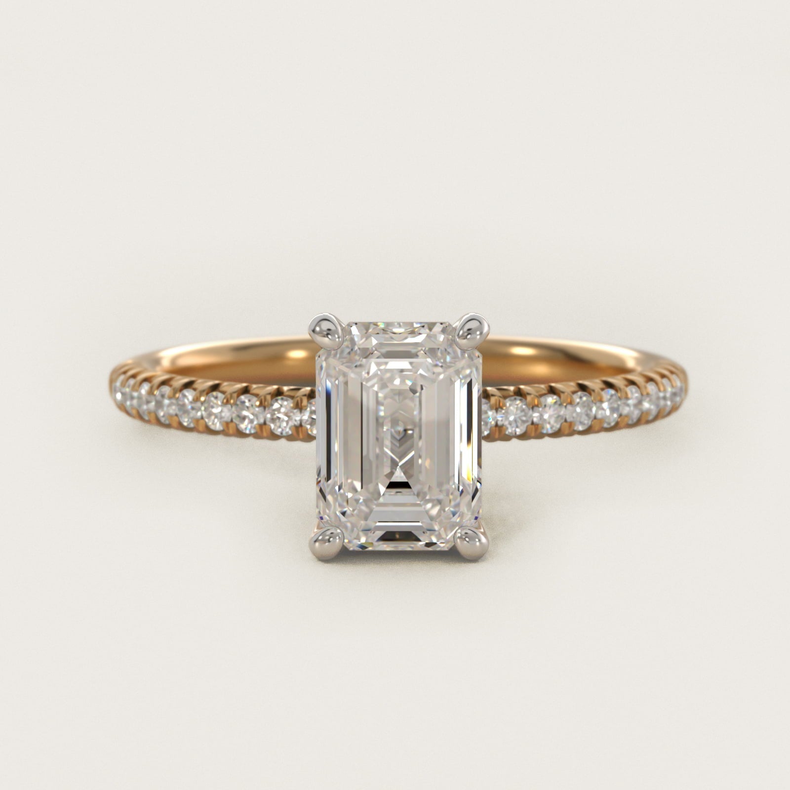 Petite Pav? Diamond Engagement Ring In 18k Yellow Gold By James Allen - Emerald Center