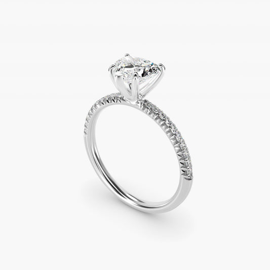 Petite Pav? Diamond Engagement Ring In Platinum By James Allen - Heart Center