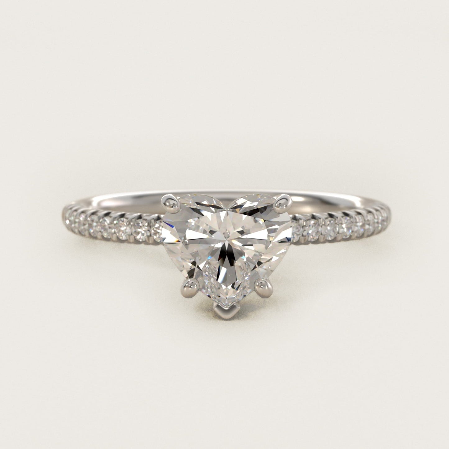 Petite Pav? Diamond Engagement Ring In Platinum By James Allen - Heart Center
