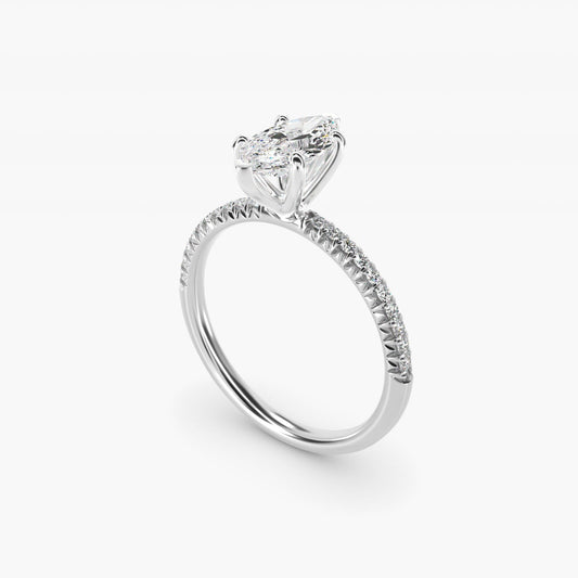 Petite Pav? Diamond Engagement Ring In Platinum By James Allen - Marquise Center