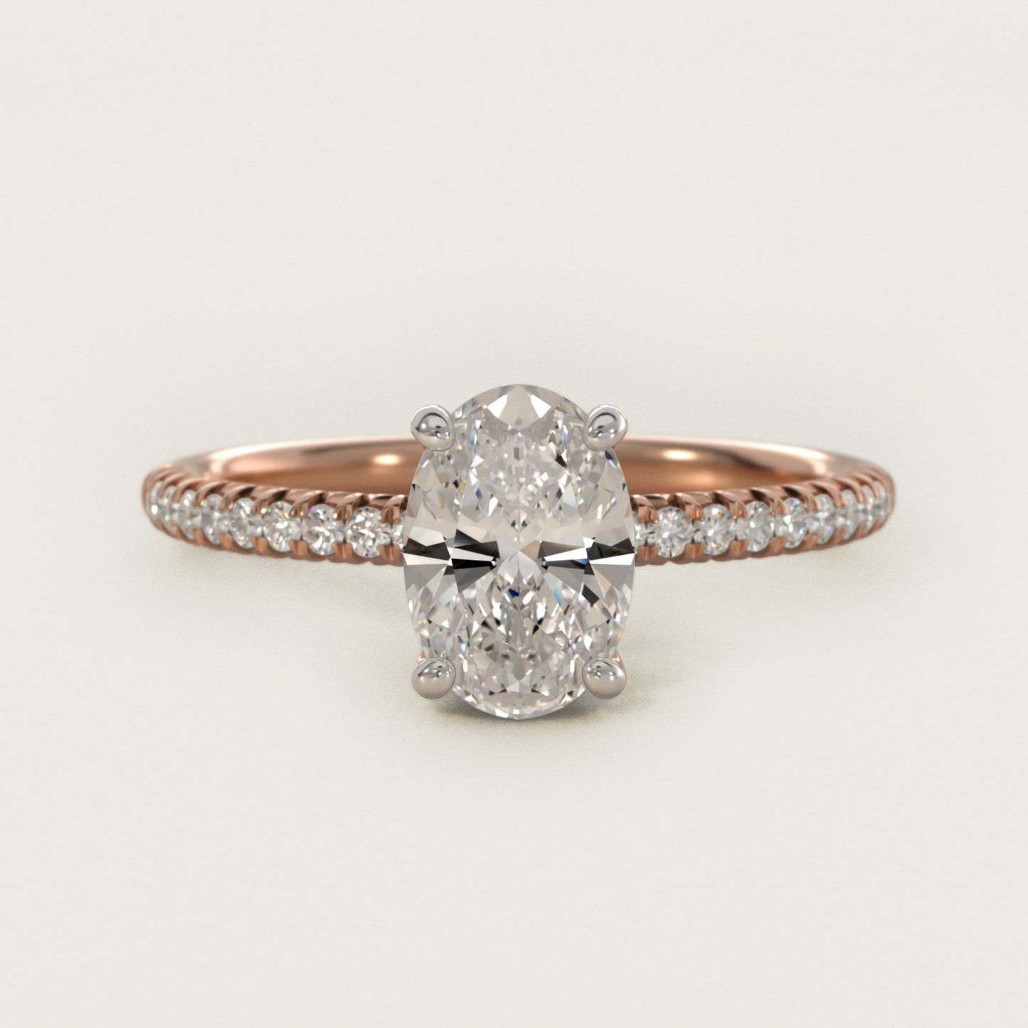 Petite Pav? Diamond Engagement Ring In 18k Rose Gold By James Allen - Oval Center