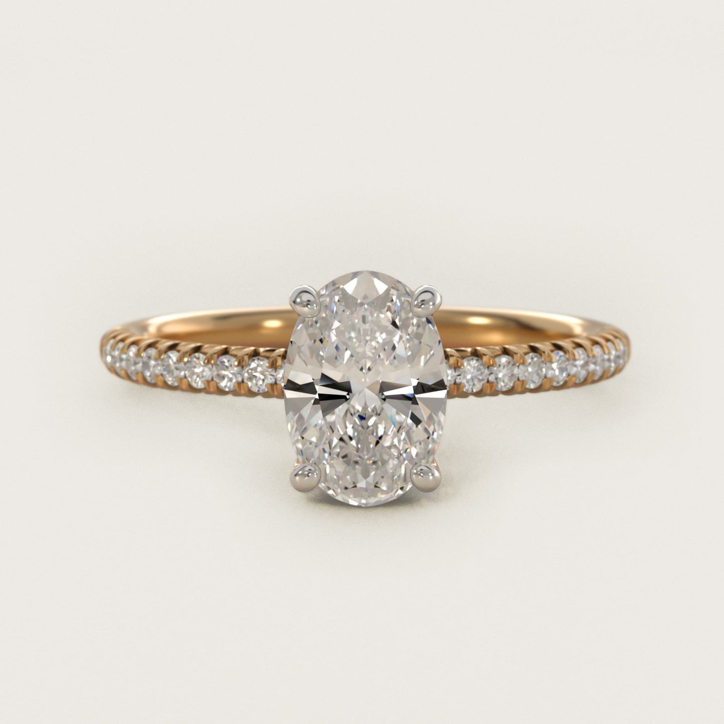 Petite PavŽ Diamond Engagement Ring In 14K Yellow Gold By James Allen - Oval Center