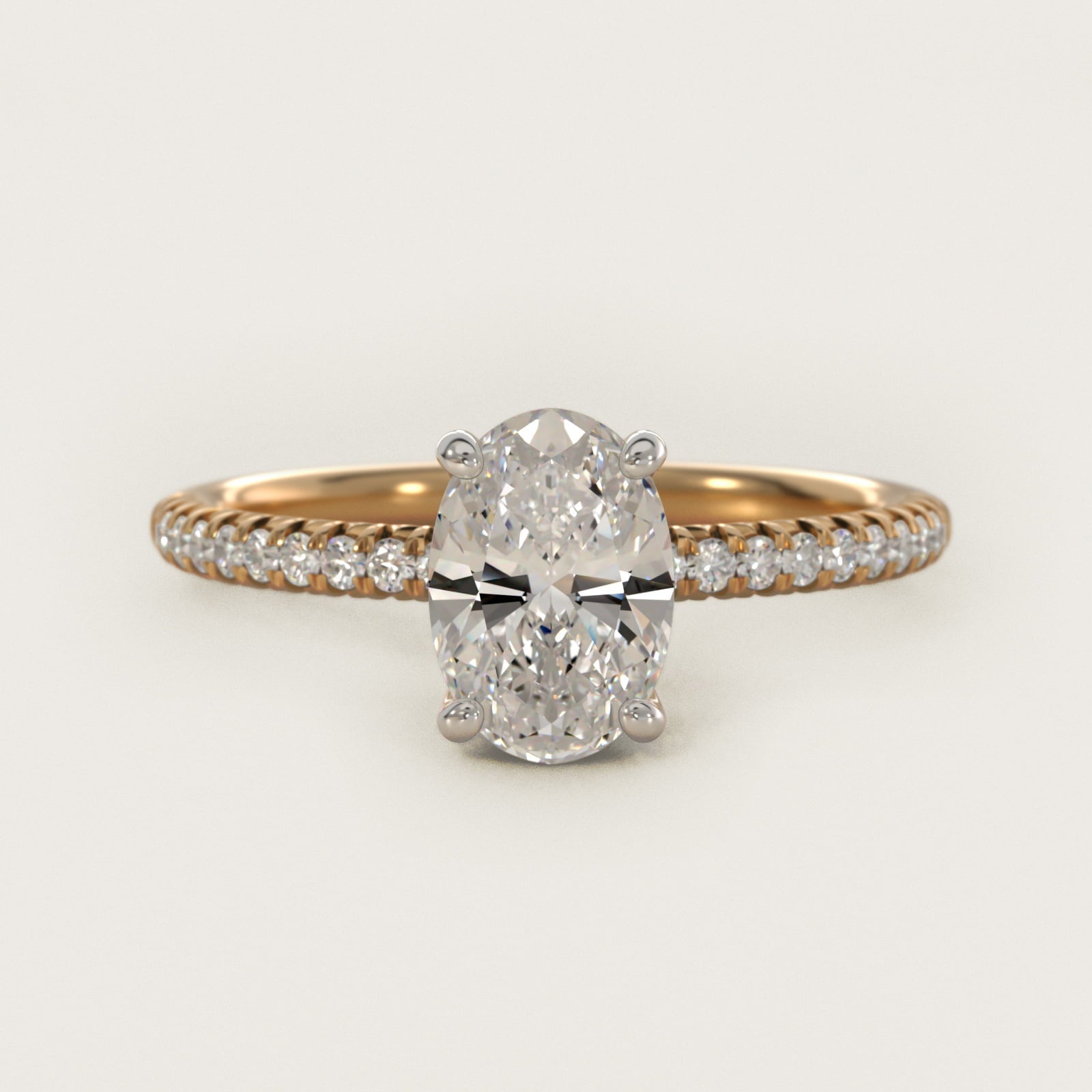 Petite Pav? Diamond Engagement Ring In 18k Yellow Gold By James Allen - Oval Center