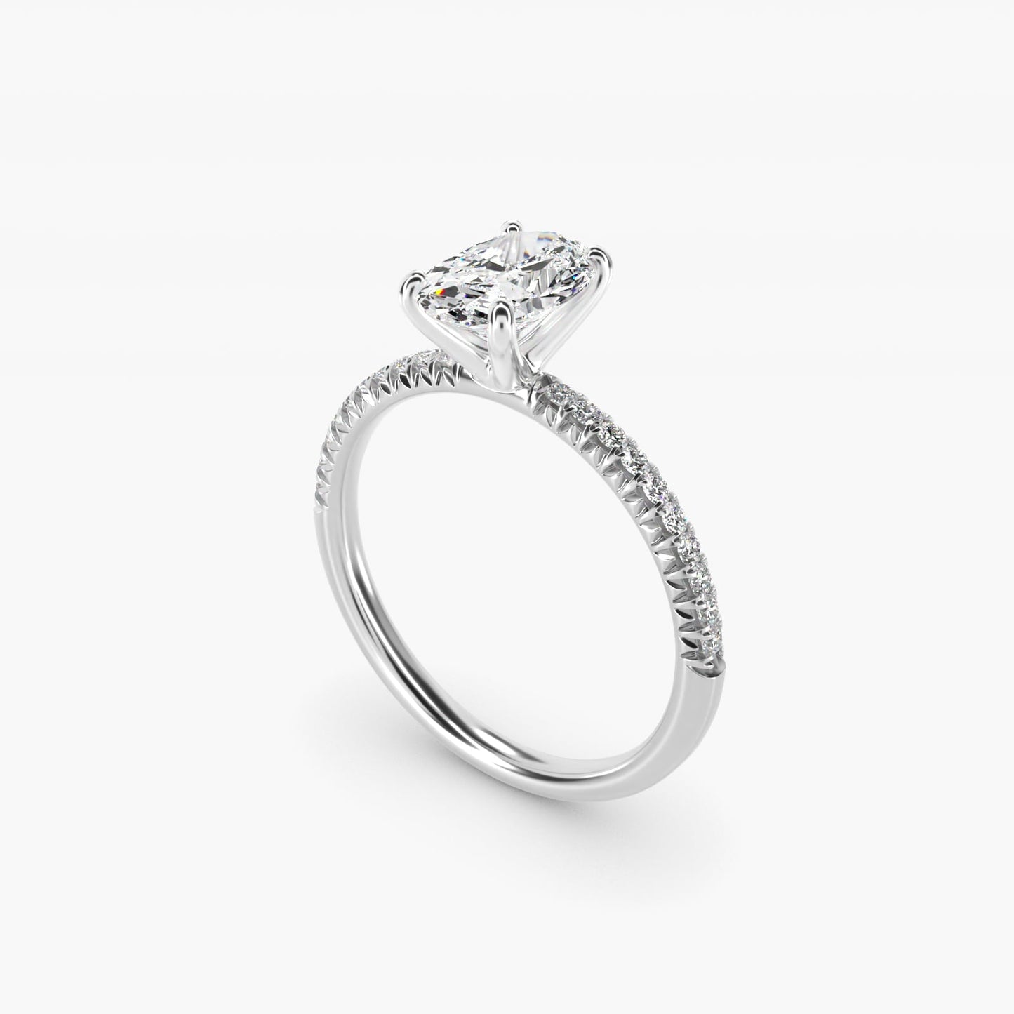 Petite Pav? Diamond Engagement Ring In Platinum By James Allen - Oval Center