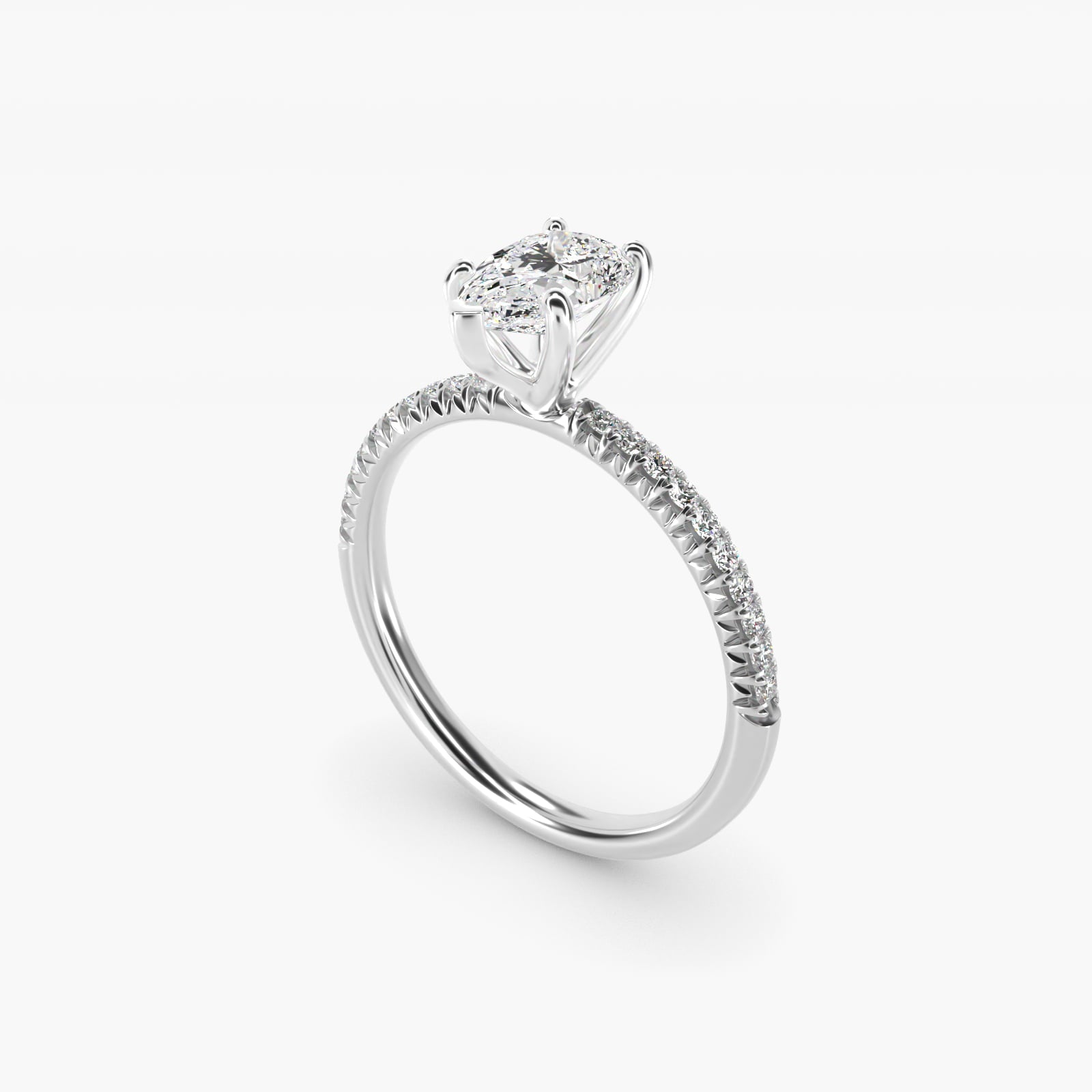 Petite Pav? Diamond Engagement Ring In Platinum By James Allen - Pear Center