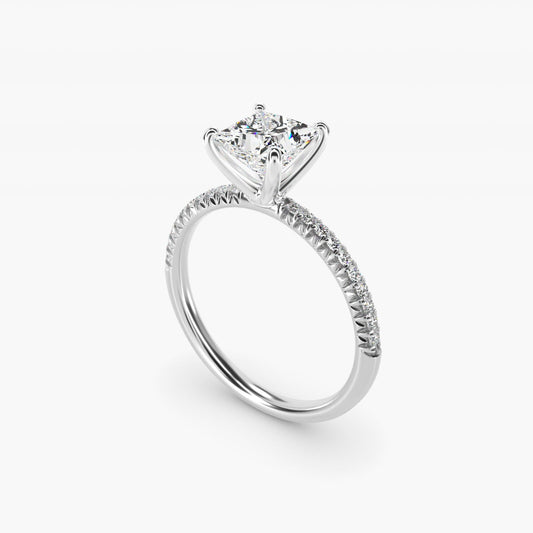 Petite Pav? Diamond Engagement Ring In Platinum By James Allen - Princess Center