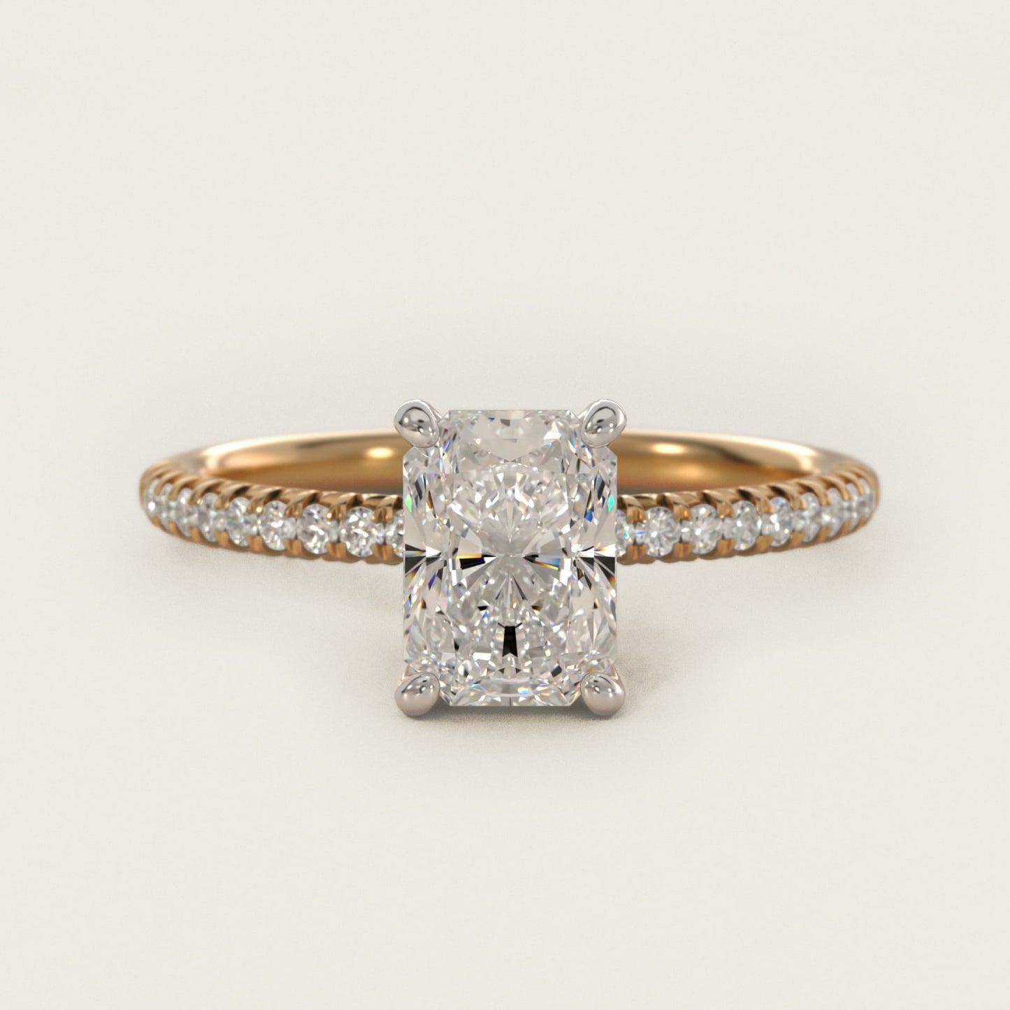 Petite Pav? Diamond Engagement Ring In 18k Yellow Gold By James Allen - Radiant Center
