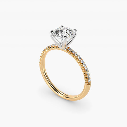 Petite Pav? Diamond Engagement Ring In 18k Yellow Gold By James Allen - Round Center
