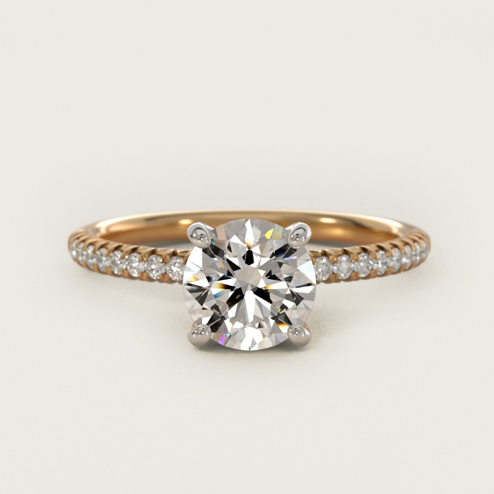 Petite Pav? Diamond Engagement Ring In 18k Yellow Gold By James Allen - Round Center