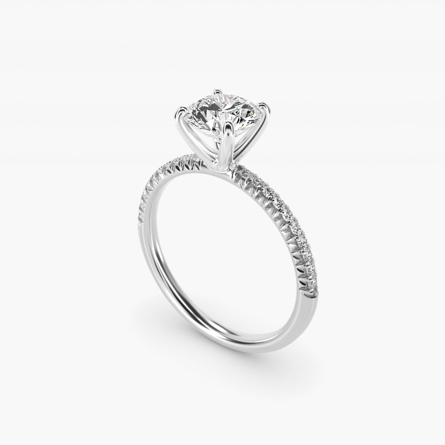 Petite Pav? Diamond Engagement Ring In Platinum By James Allen - Round Center