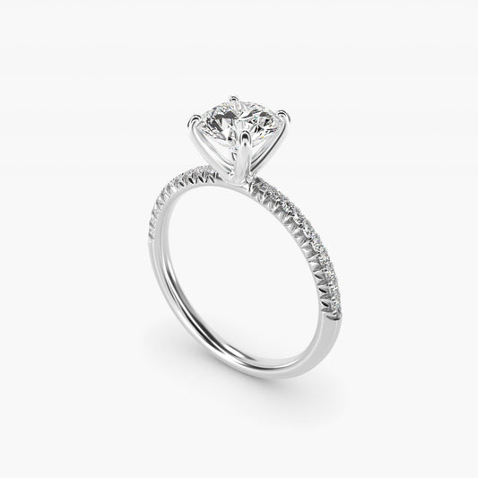 Petite Pav? Diamond Engagement Ring In Platinum By James Allen - Round Center