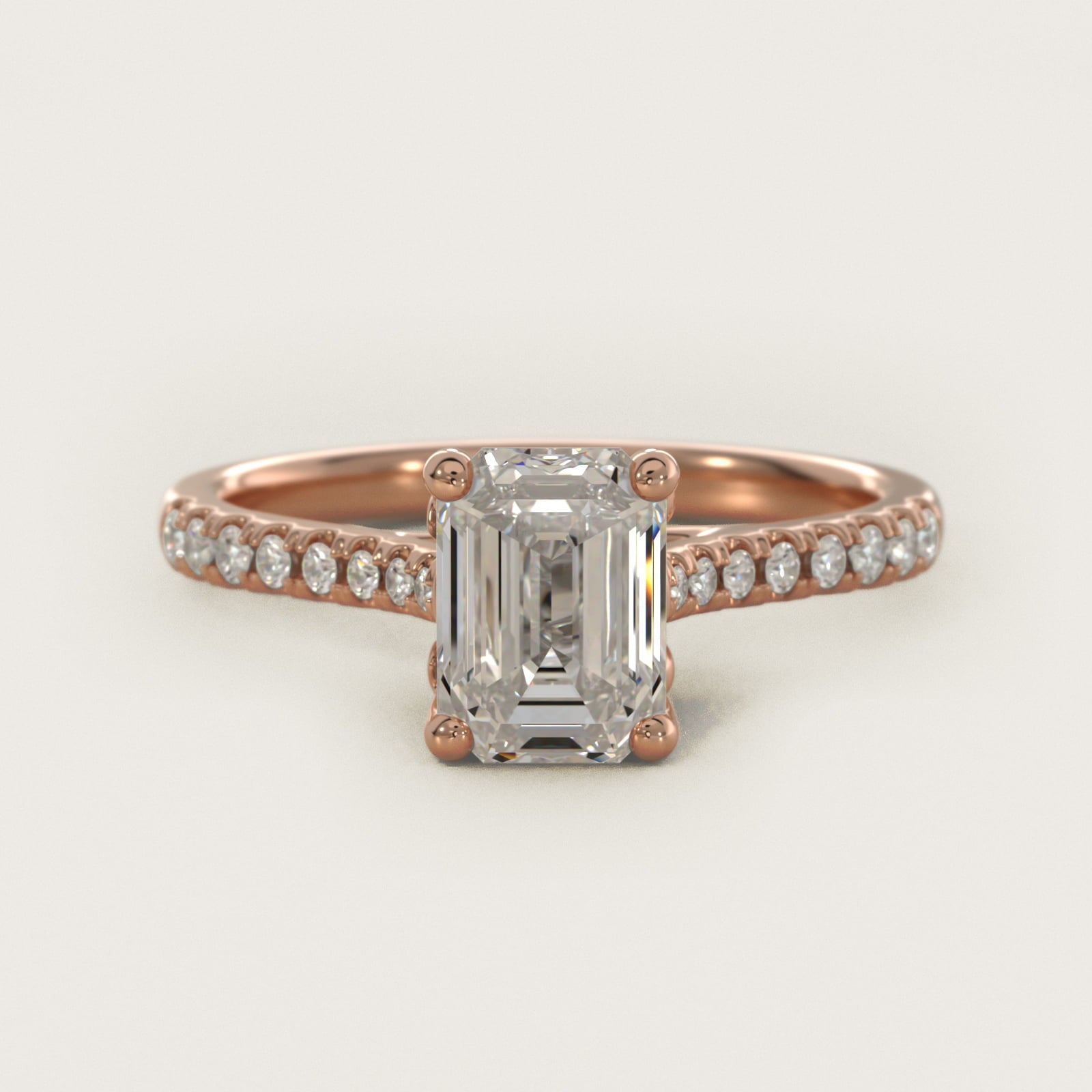 Petite Petal Diamond Engagement Ring in 14k Rose Gold (1/10 ct. tw.) - Emerald Center