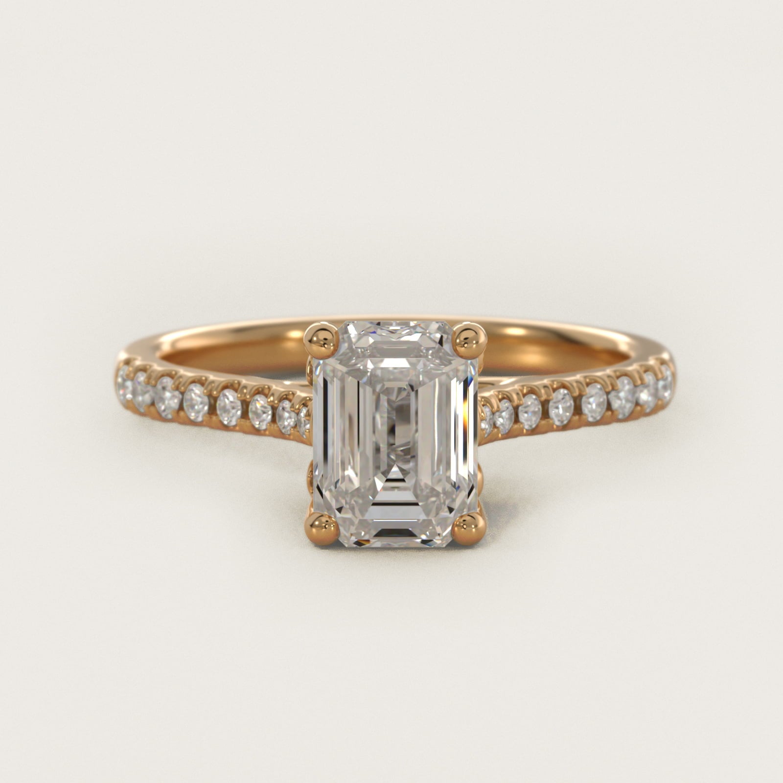 Petite Petal Diamond Engagement Ring in 18k Yellow Gold (1/10 ct. tw.) - Emerald Center