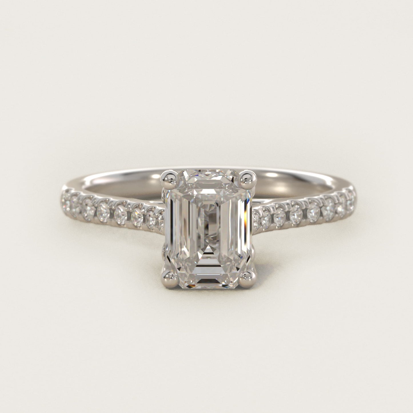 Petite Petal Diamond Engagement Ring in Platinum (1/10 ct. tw.) - Emerald Center