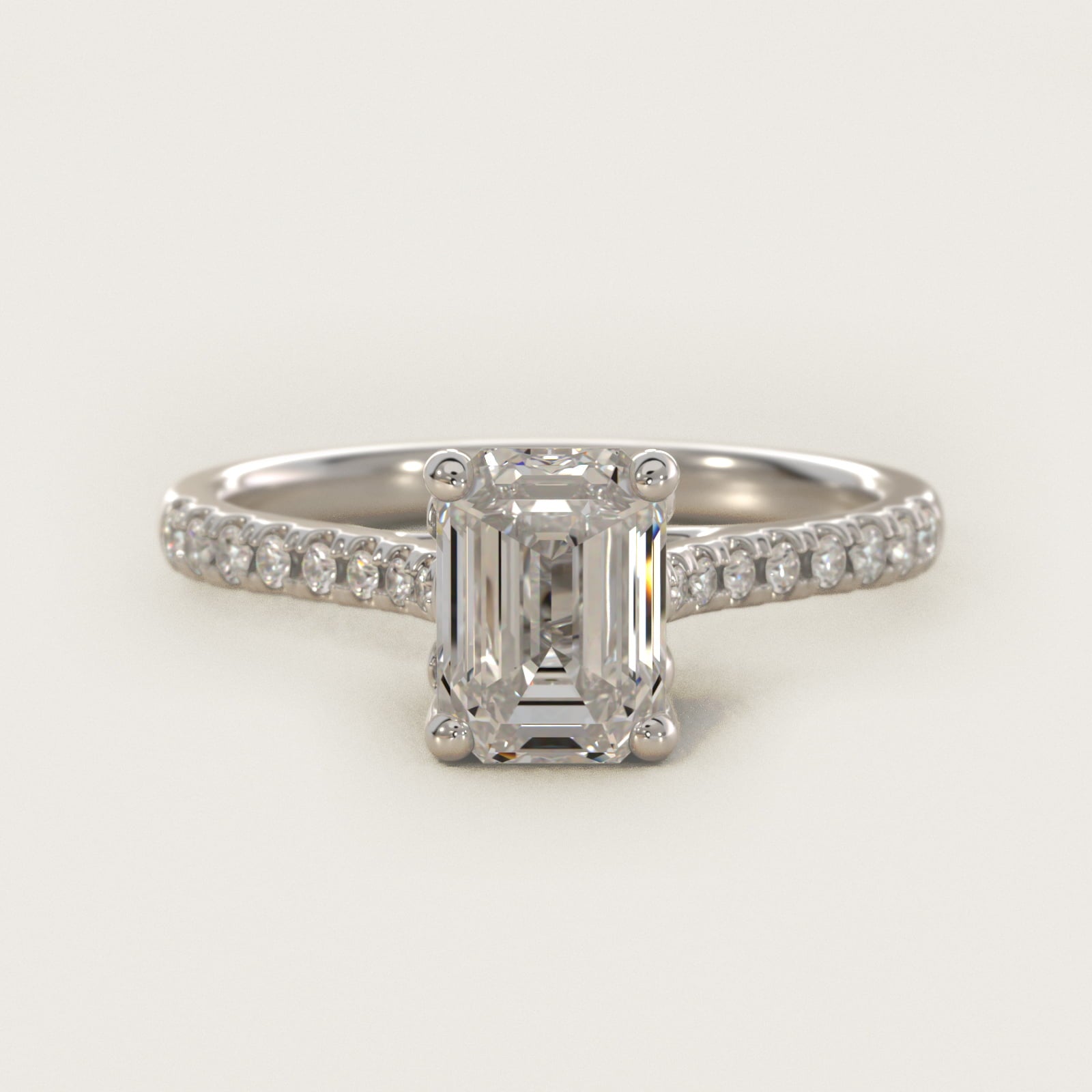 Petite Petal Diamond Engagement Ring in Platinum (1/10 ct. tw.) - Emerald Center