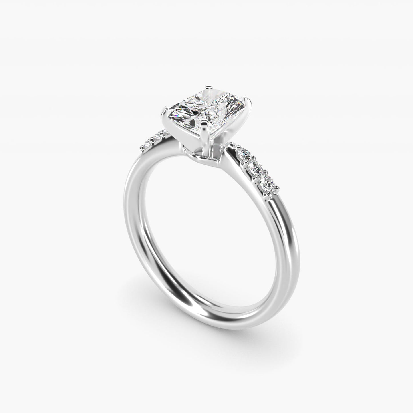 Petite Diamond Engagement Ring in Platinum (1/10 ct. tw.) - Radiant Center