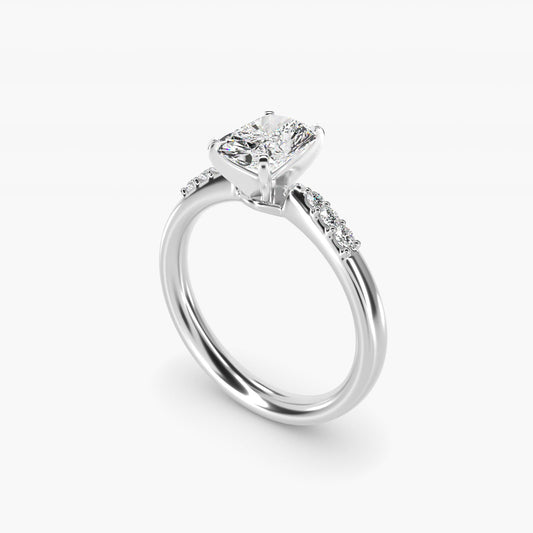 Petite Diamond Engagement Ring in Platinum (1/10 ct. tw.) - Radiant Center