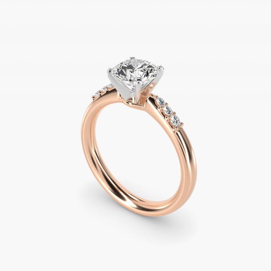 Petite Diamond Engagement Ring in 14k Rose Gold (1/10 ct. tw.) - Round Center