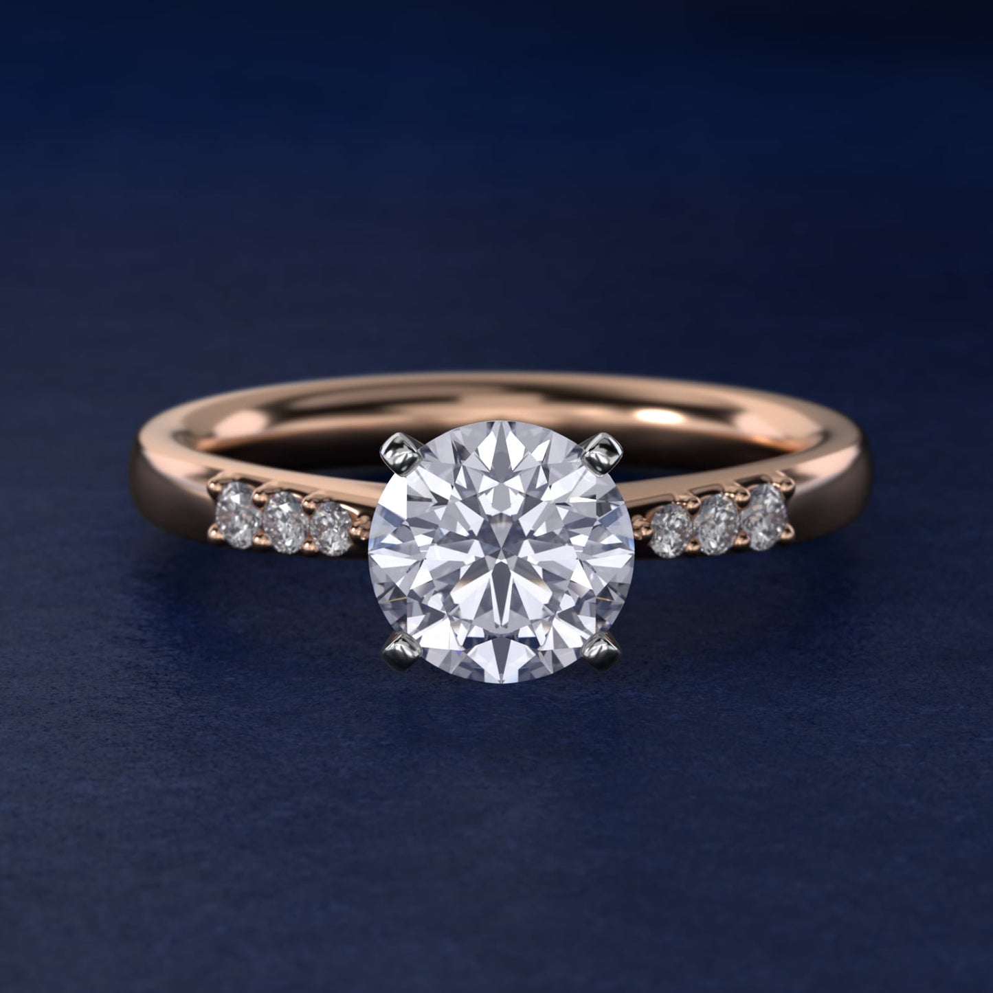 Petite Diamond Engagement Ring in 18k Rose Gold (1/10 ct. tw.) - Round Center