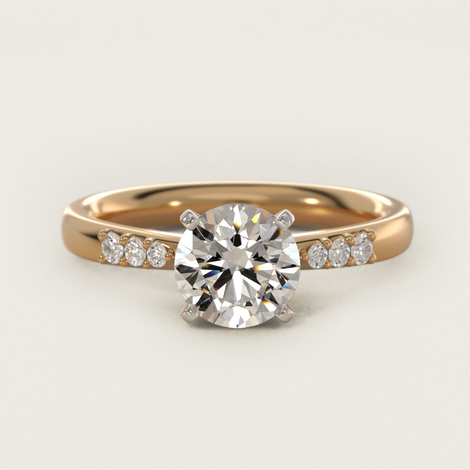 Petite Diamond Engagement Ring in 14k Yellow Gold (1/10 ct. tw.) - Round Center