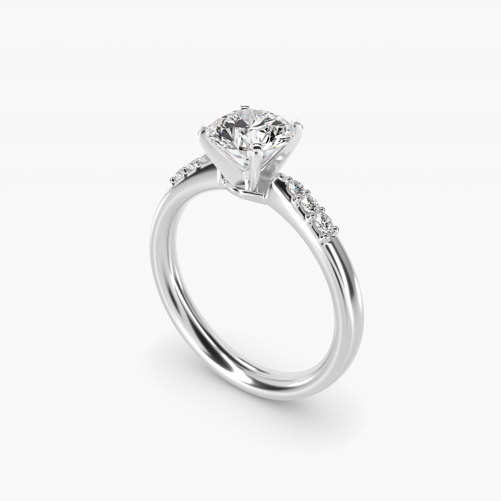 Petite Diamond Engagement Ring in Platinum (1/10 ct. tw.) - Round Center