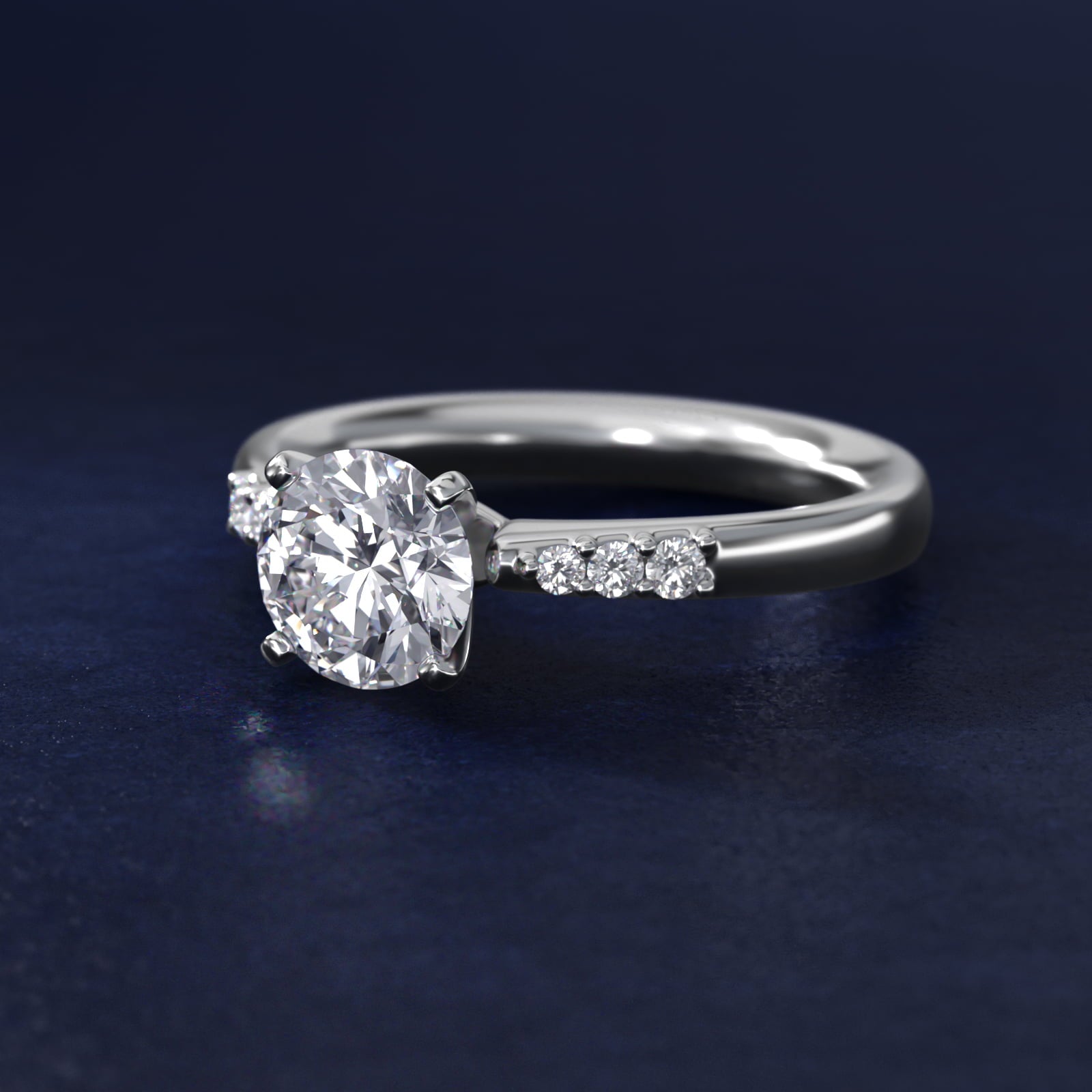 Petite Diamond Engagement Ring in Platinum (1/10 ct. tw.) - Round Center