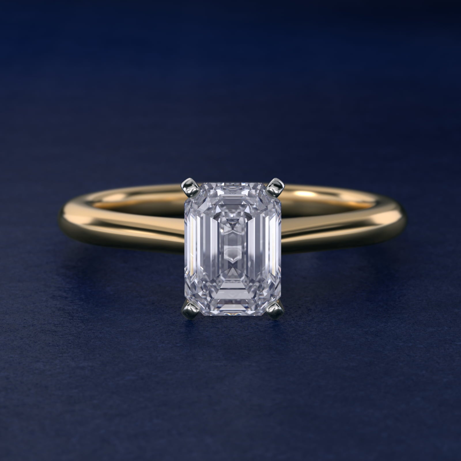 Petite Solitaire Engagement Ring in 14k Yellow Gold - Emerald Center
