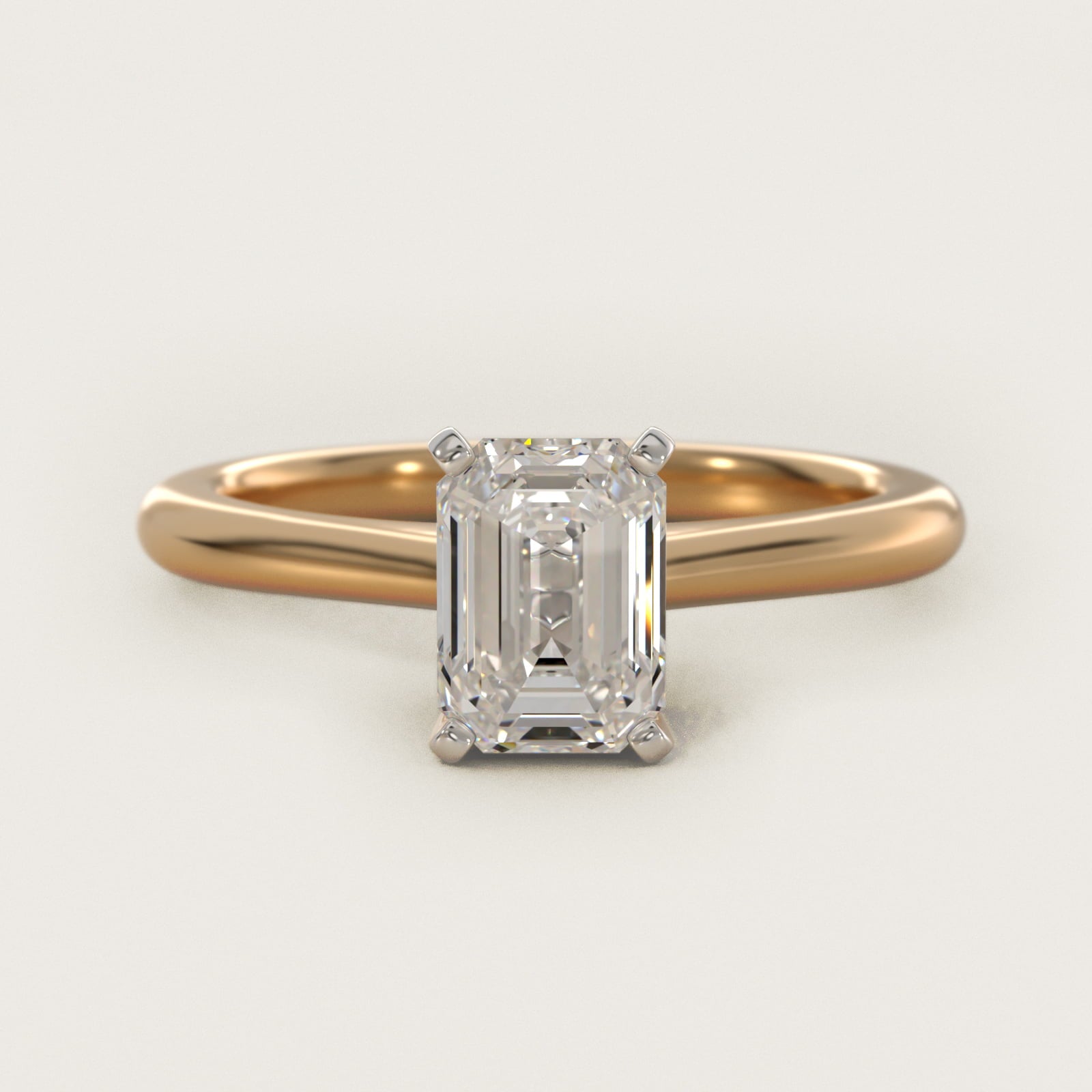 Petite Solitaire Engagement Ring in 18k Yellow Gold - Emerald Center