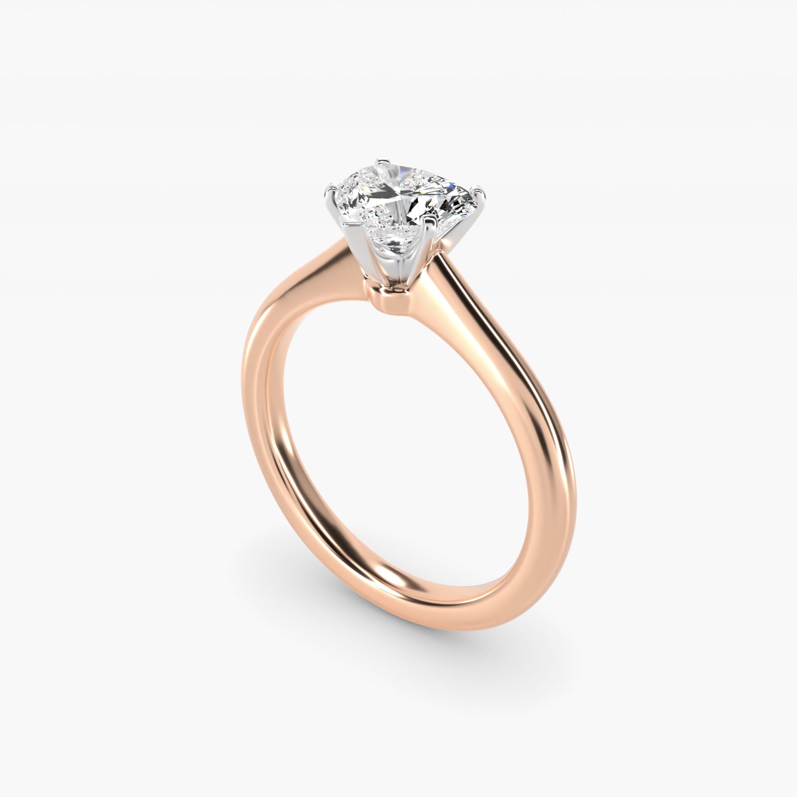 Petite Solitaire Engagement Ring in 14k Rose Gold - Heart Center