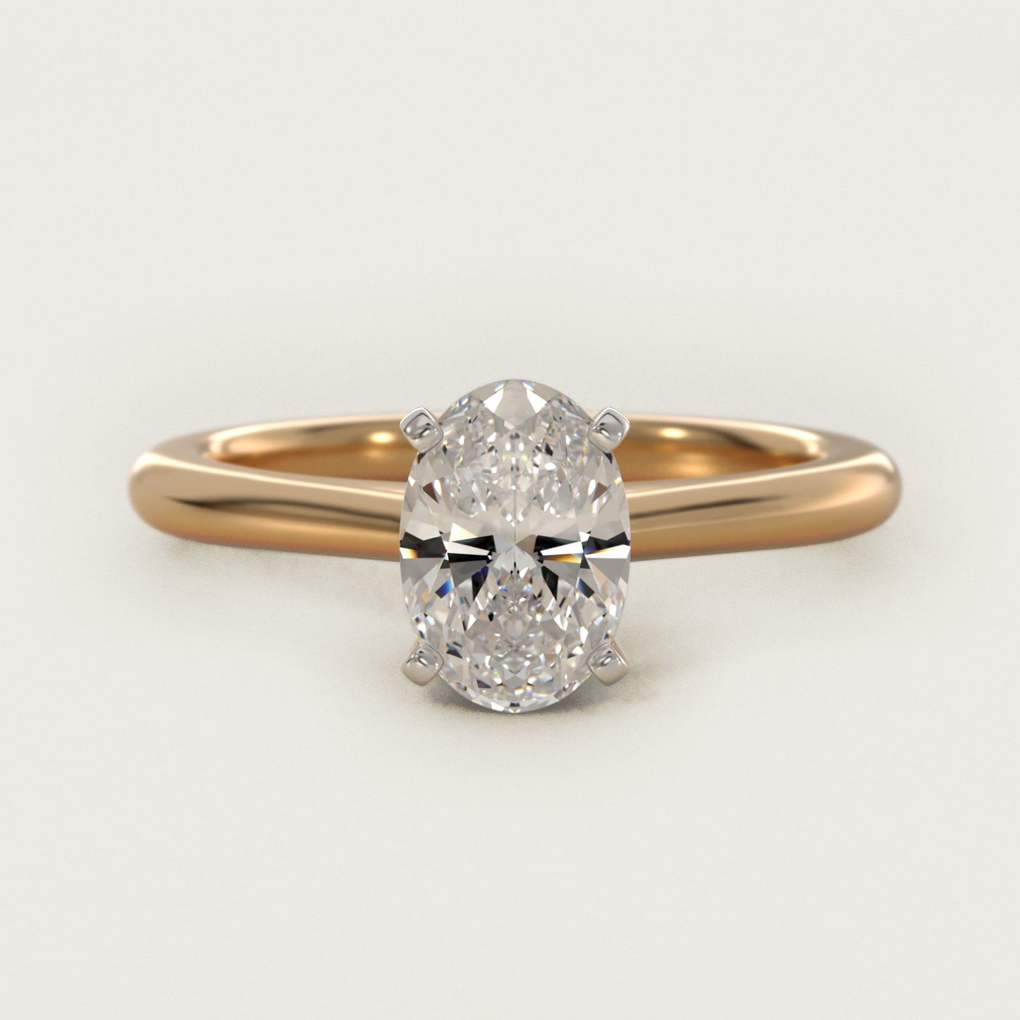 Petite Solitaire Engagement Ring in 14k Yellow Gold - Oval Center