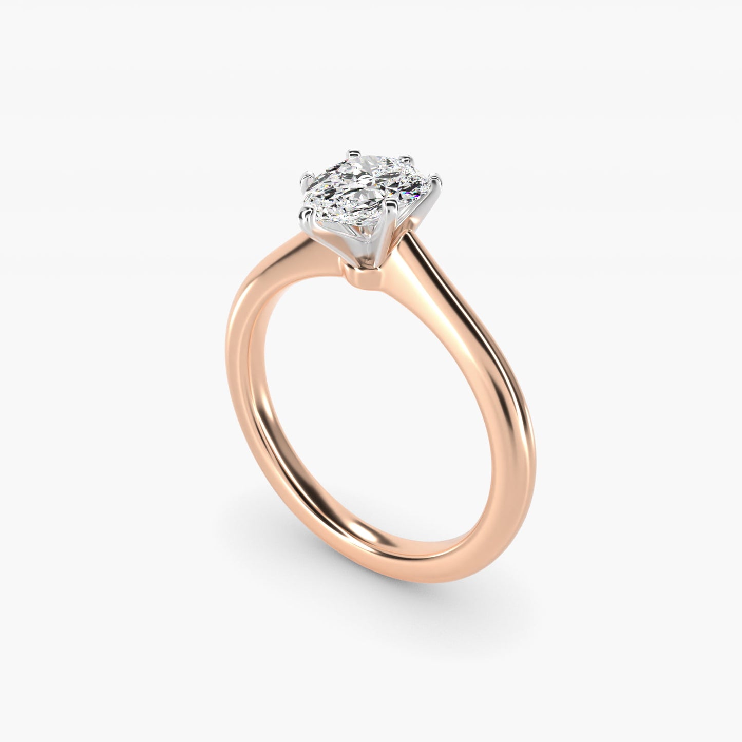 Petite Solitaire Engagement Ring in 14k Rose Gold - Pear Center