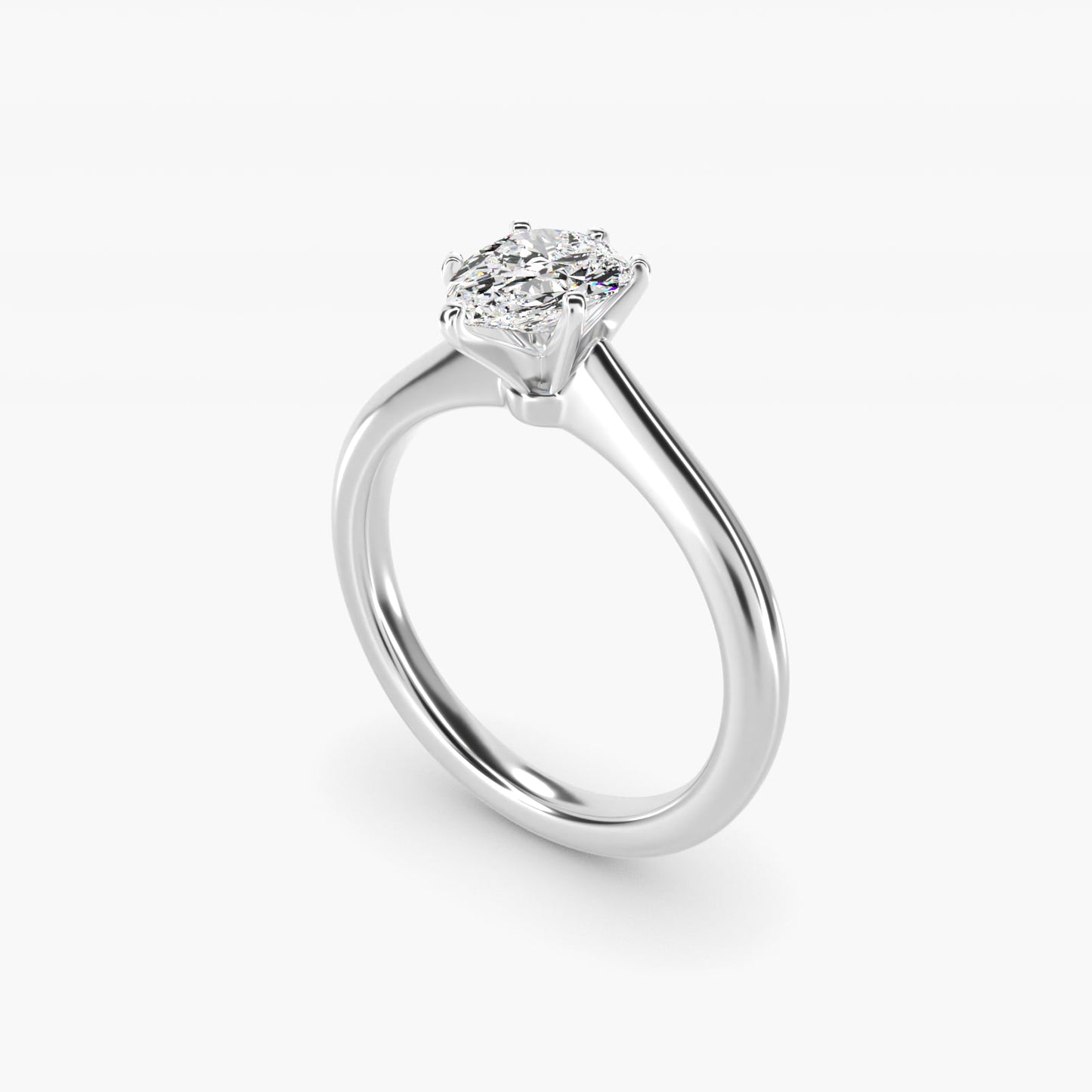 Petite Solitaire Engagement Ring in Platinum - Pear Center