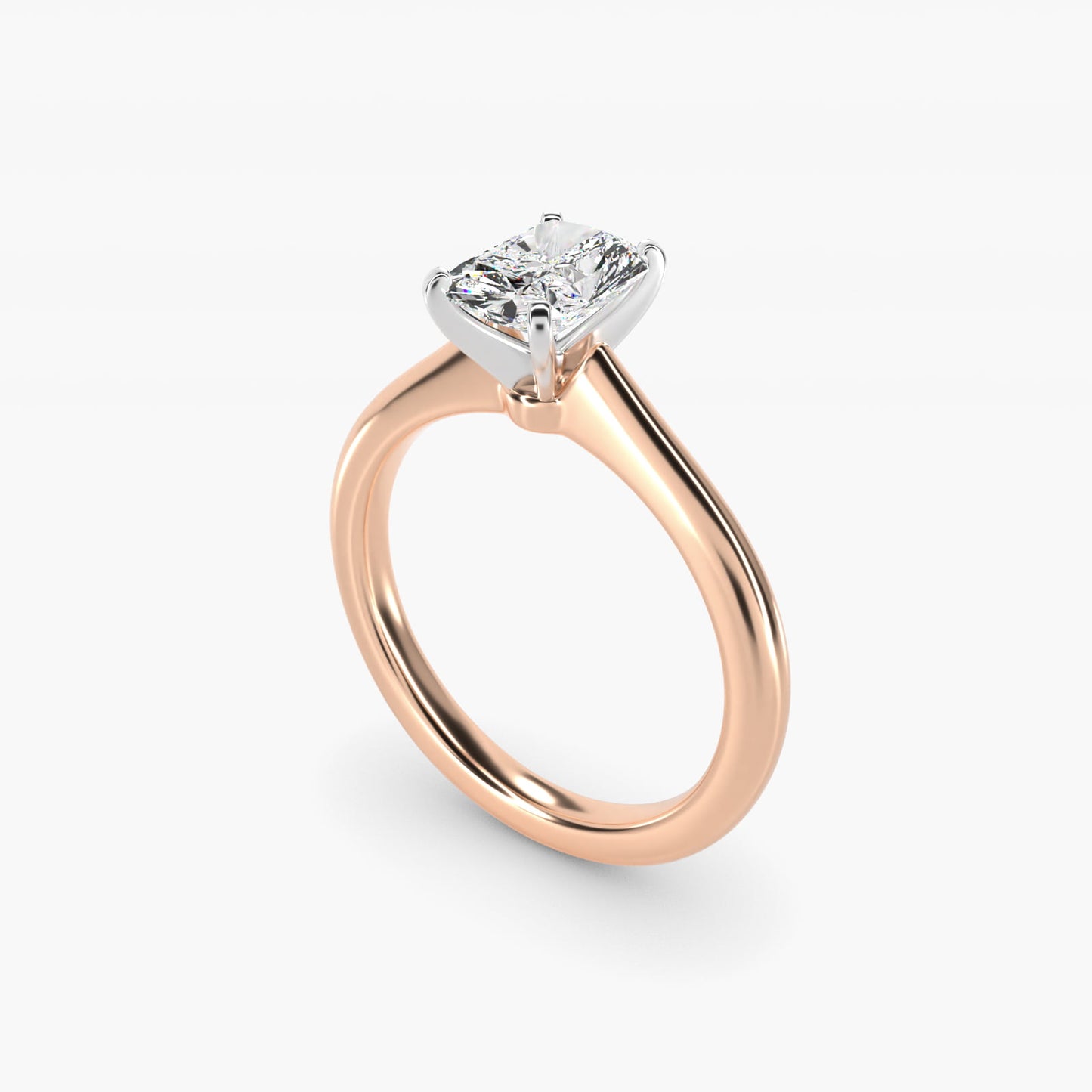 Petite Solitaire Engagement Ring in 14k Rose Gold - Radiant Center