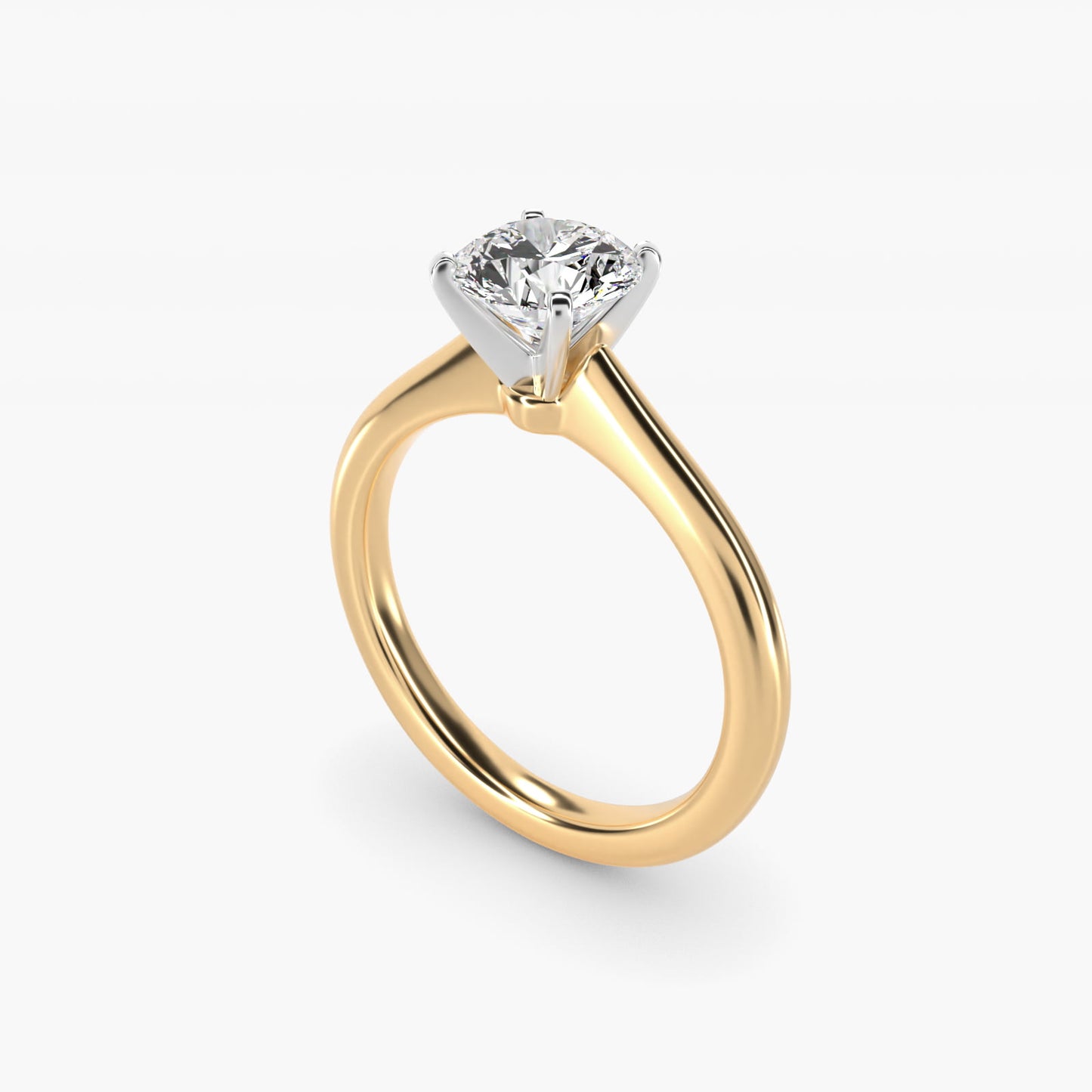 Petite Solitaire Engagement Ring in 18k Yellow Gold - Round Center