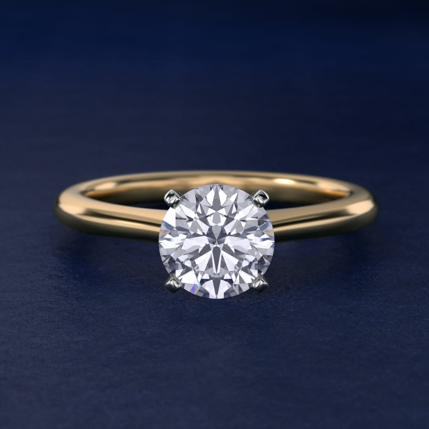 Petite Solitaire Engagement Ring in 14k Yellow Gold - Round Center