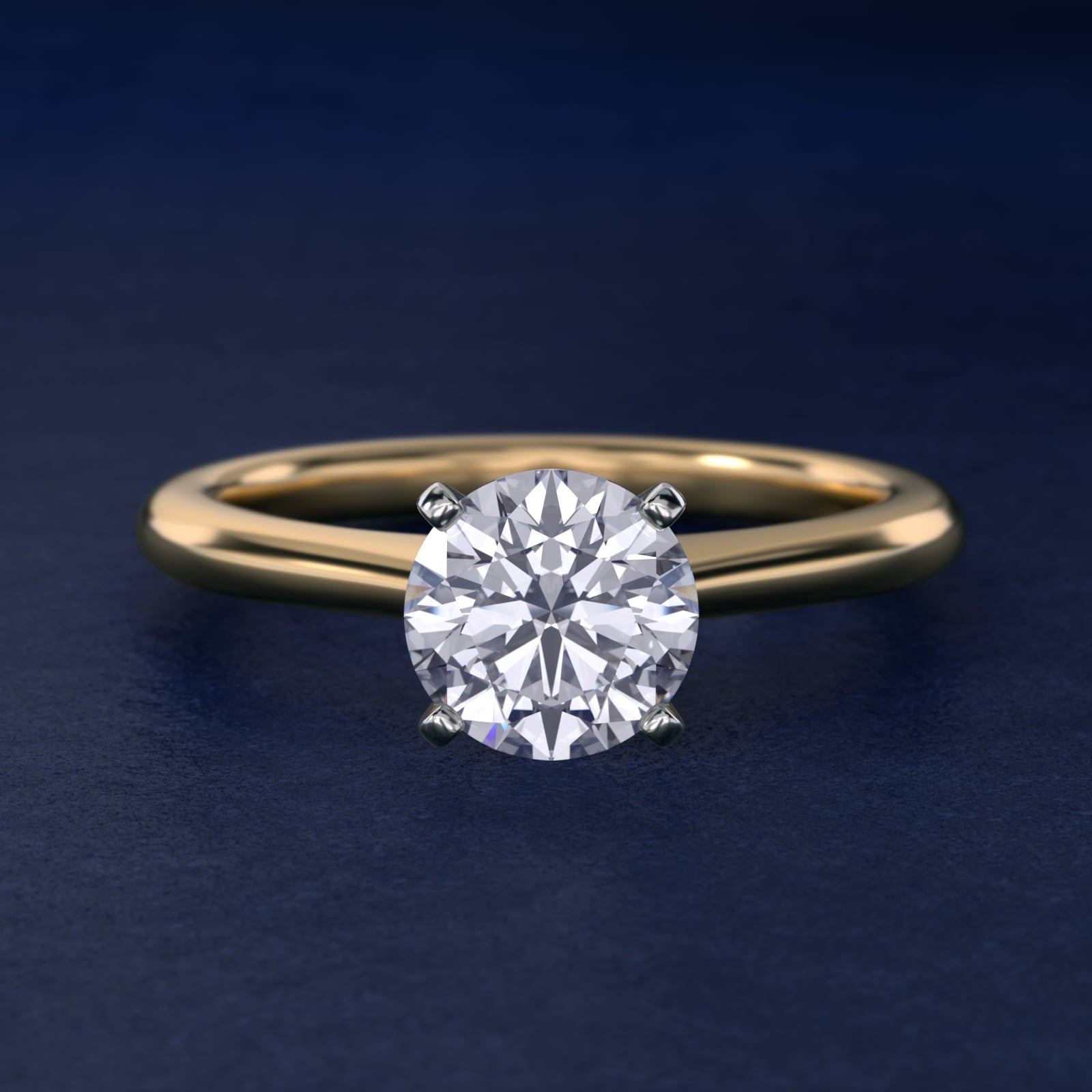 Petite Solitaire Engagement Ring in 14k Yellow Gold - Round Center