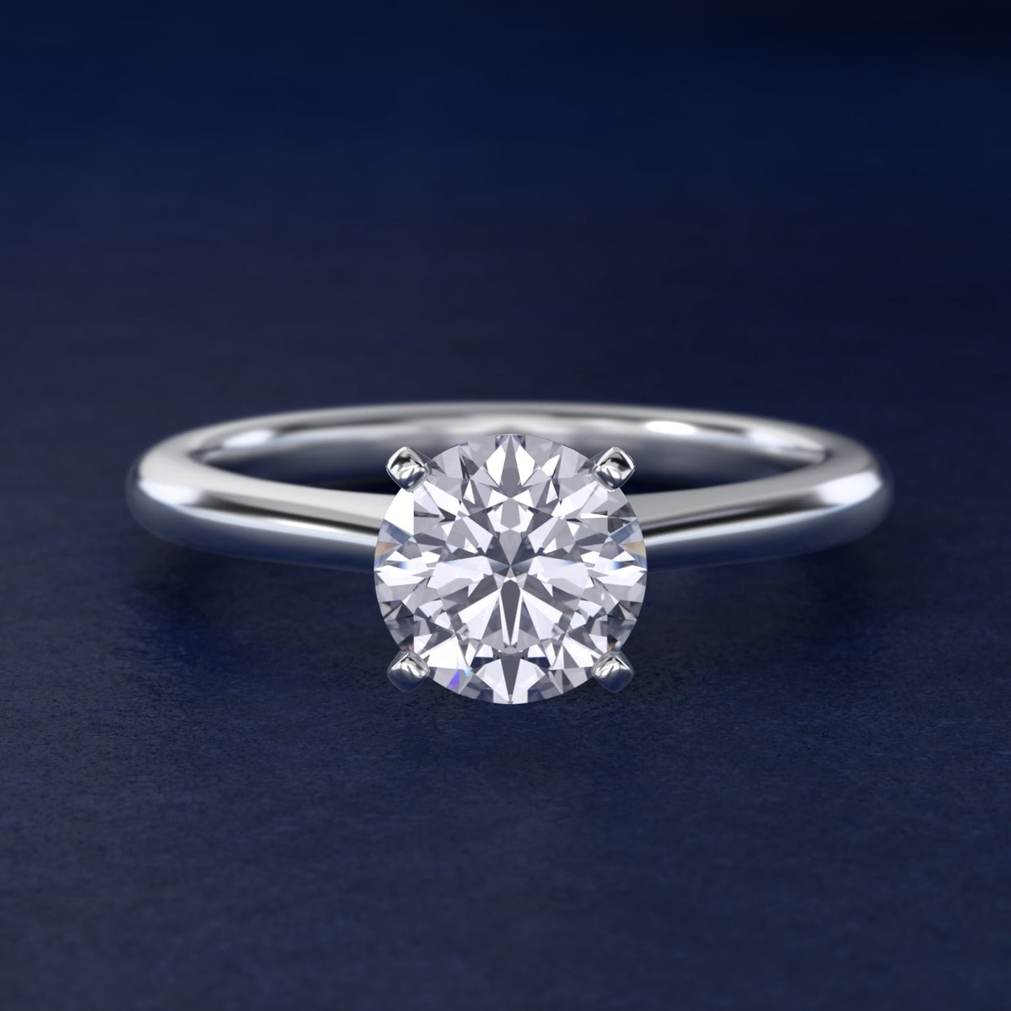 Petite Solitaire Engagement Ring in Platinum - Round Center