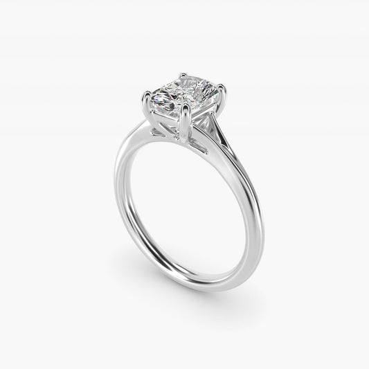 Petite Split Shank Solitaire in Platinum - Radiant Center