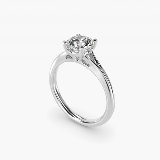 Petite Split Shank Solitaire in Platinum - Round Center