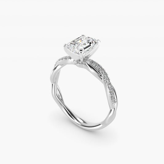 Petite Twist Diamond Engagement Ring in 14k White Gold (1/10 ct. tw.) - Emerald Center
