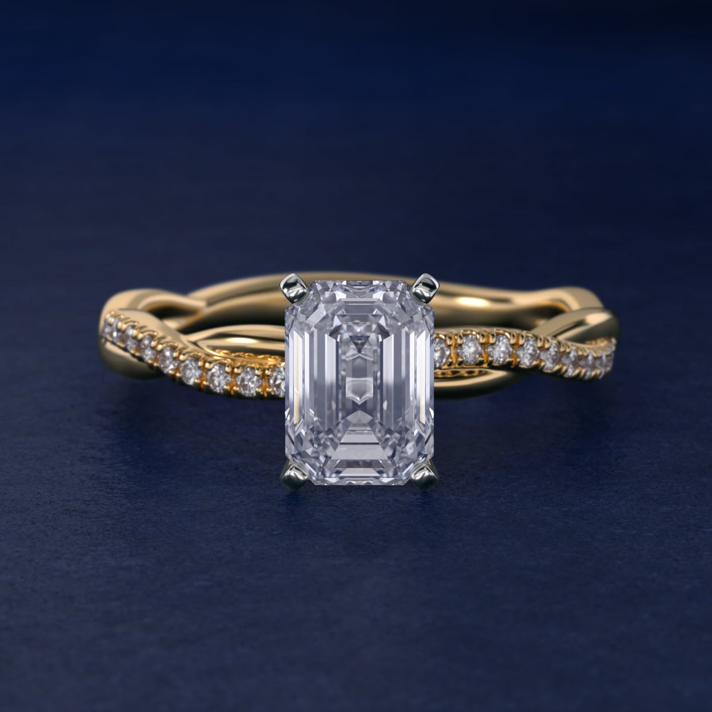 Petite Twist Diamond Engagement Ring in 18k Yellow Gold (1/10 ct. tw.) - Emerald Center