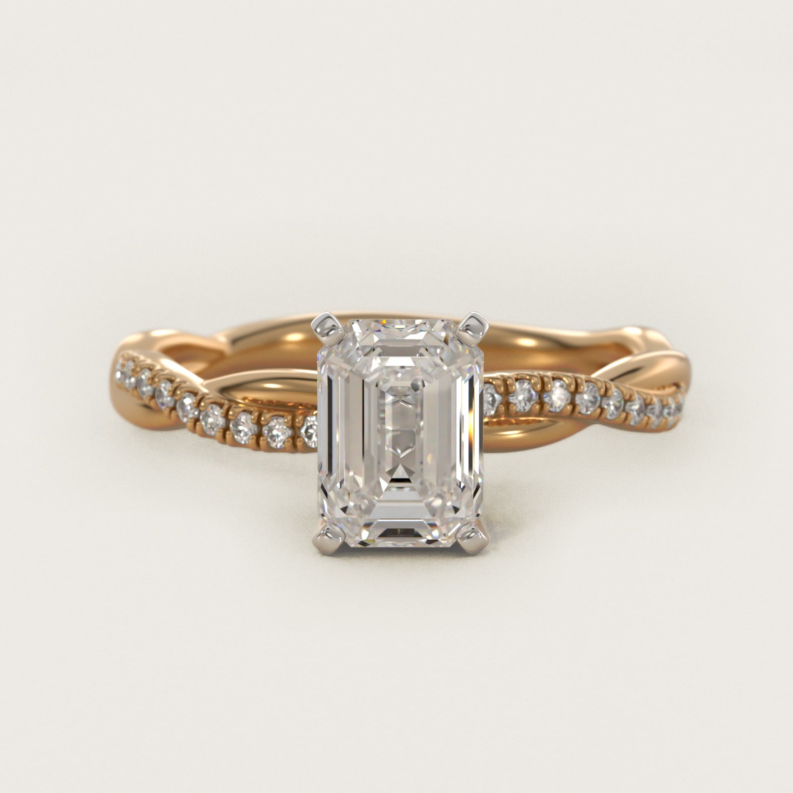 Petite Twist Diamond Engagement Ring in 18k Yellow Gold (1/10 ct. tw.) - Emerald Center