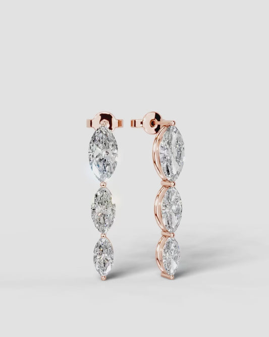 Abigail Lab Grown Diamond Earrings Marquise - White Gold