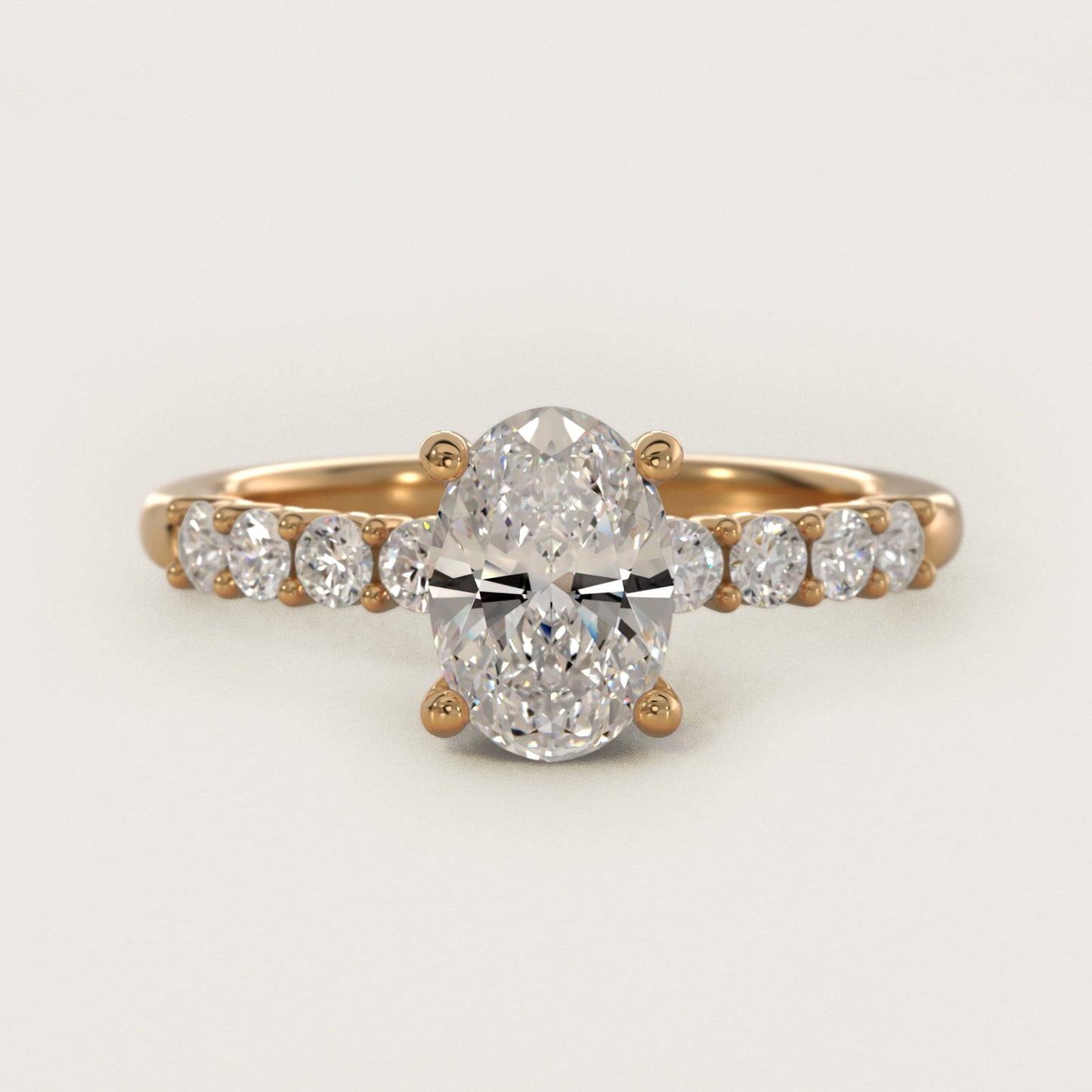 Prong Set Side Stone Diamond Engagement Ring In 18k Yellow Gold By James Allen - Oval Center
