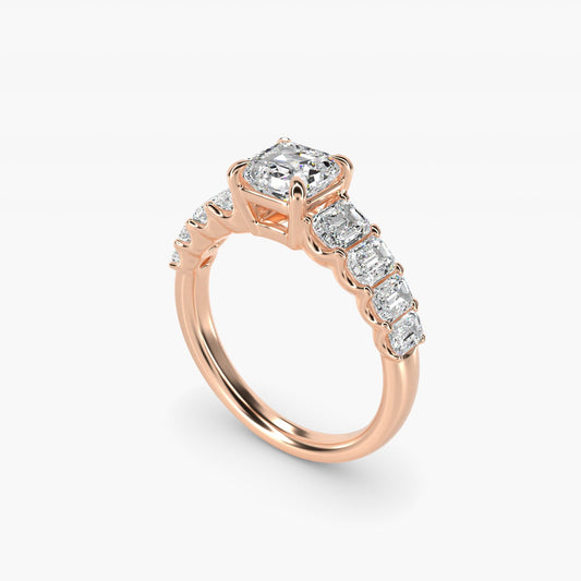 Radiant-Cut Diamond Engagement Ring in 18k Rose Gold - Asscher Center