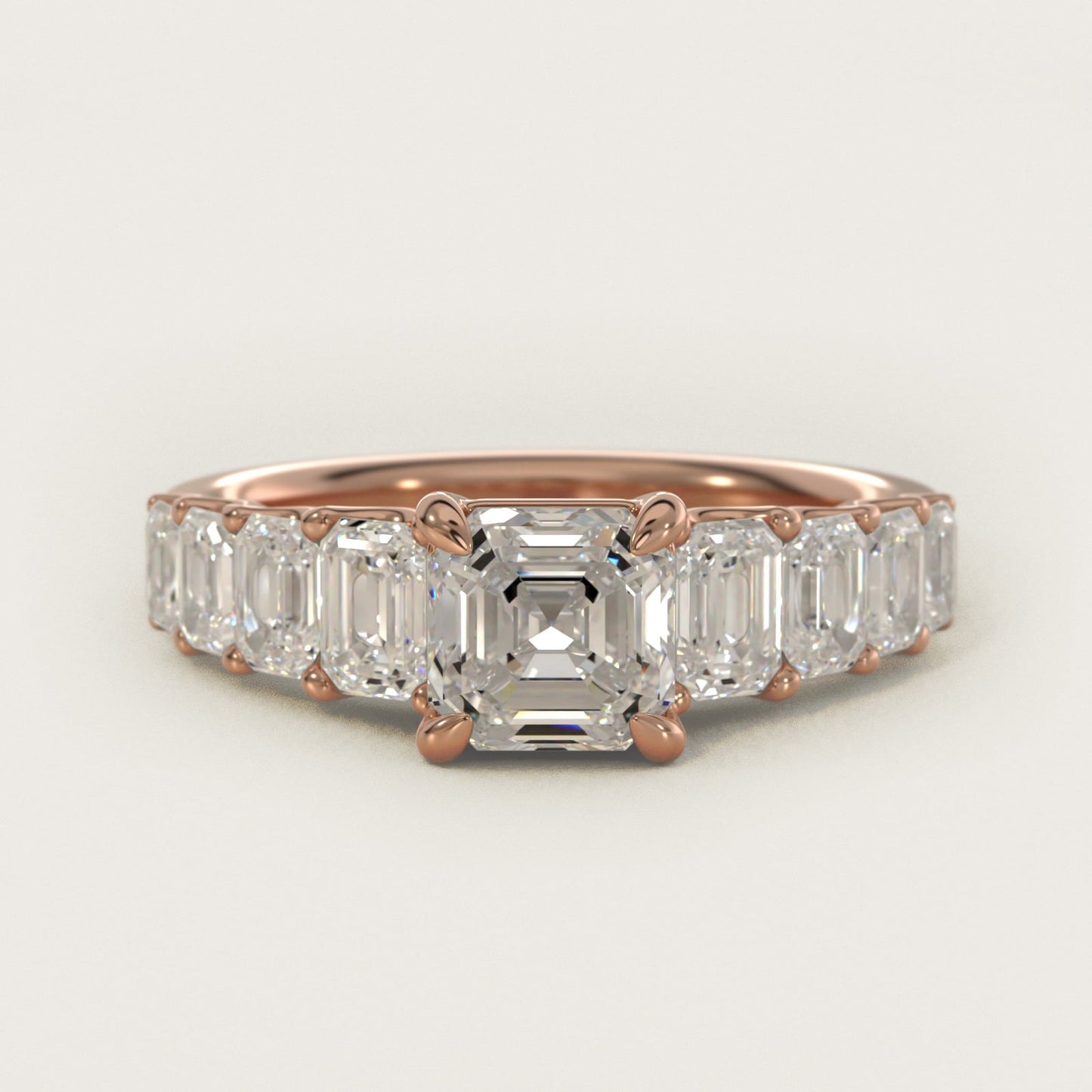 Radiant-Cut Diamond Engagement Ring in 18k Rose Gold - Asscher Center